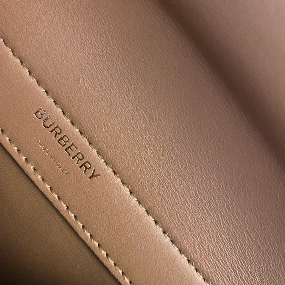 Burberry Jessie Stingray Print Leather Light Sand Gold Shoulder Bag Handbag NW - Picture 6 of 11